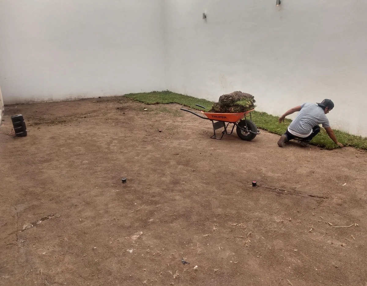 Nivelación de terreno e instalación de pasto